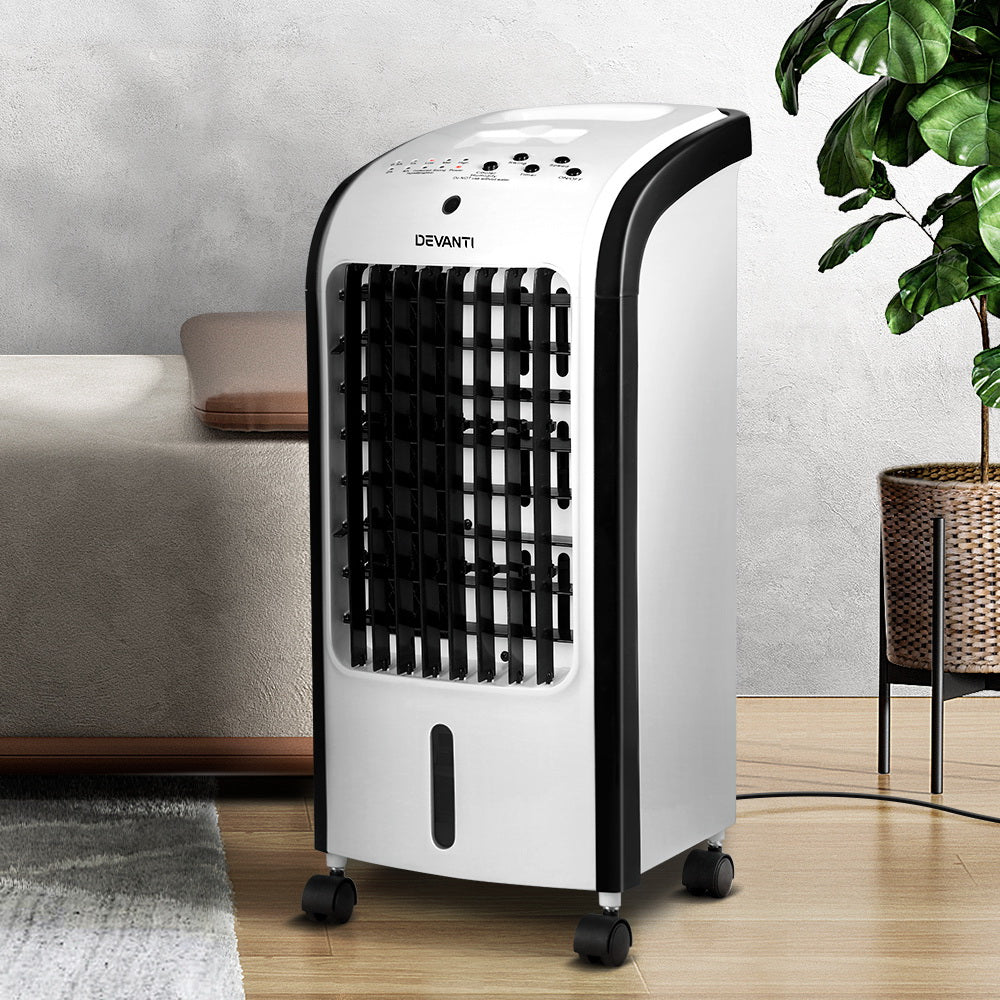 Devanti 4L Evaporative Air Cooler Humidifier Black/White