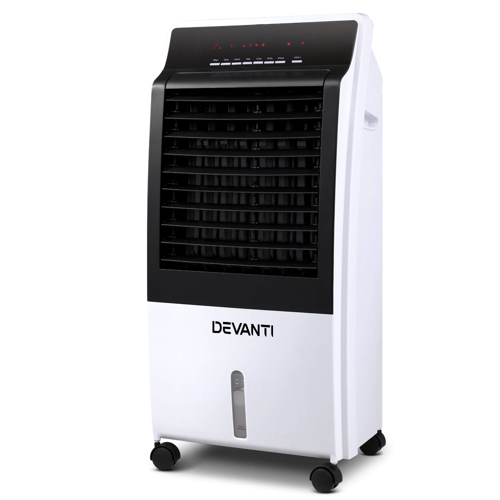 Devanti 8L Evaporative Air Cooler Humidifier Black/White