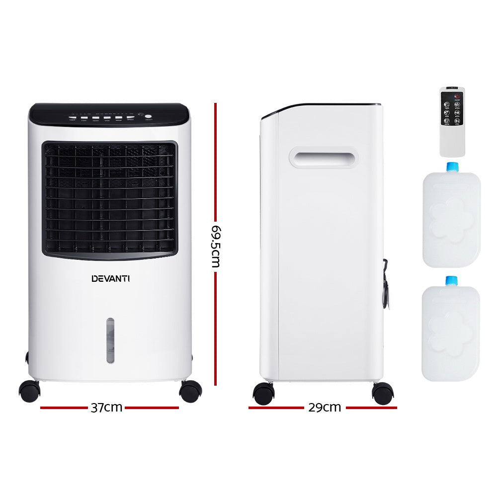 Devanti 8L Evaporative Air Cooler Black/White