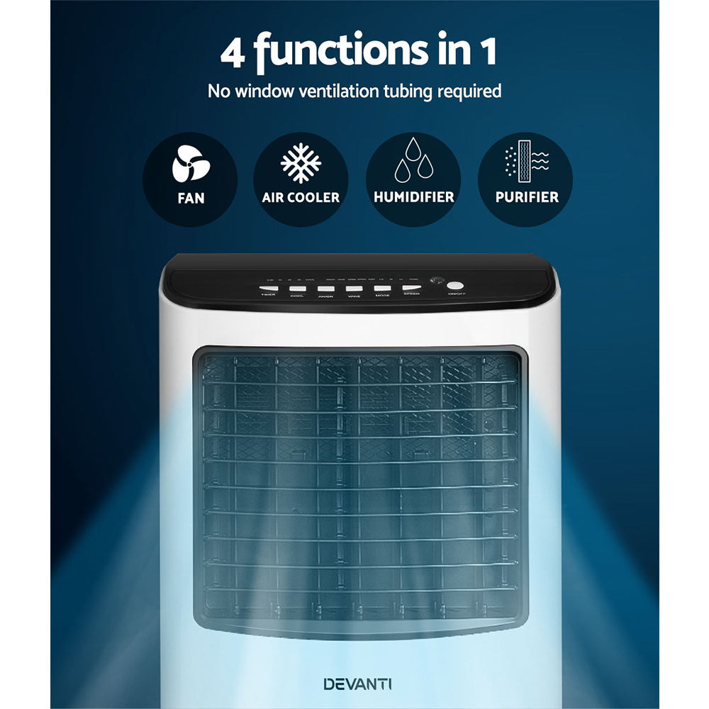 Devanti 8L Evaporative Air Cooler Black/White