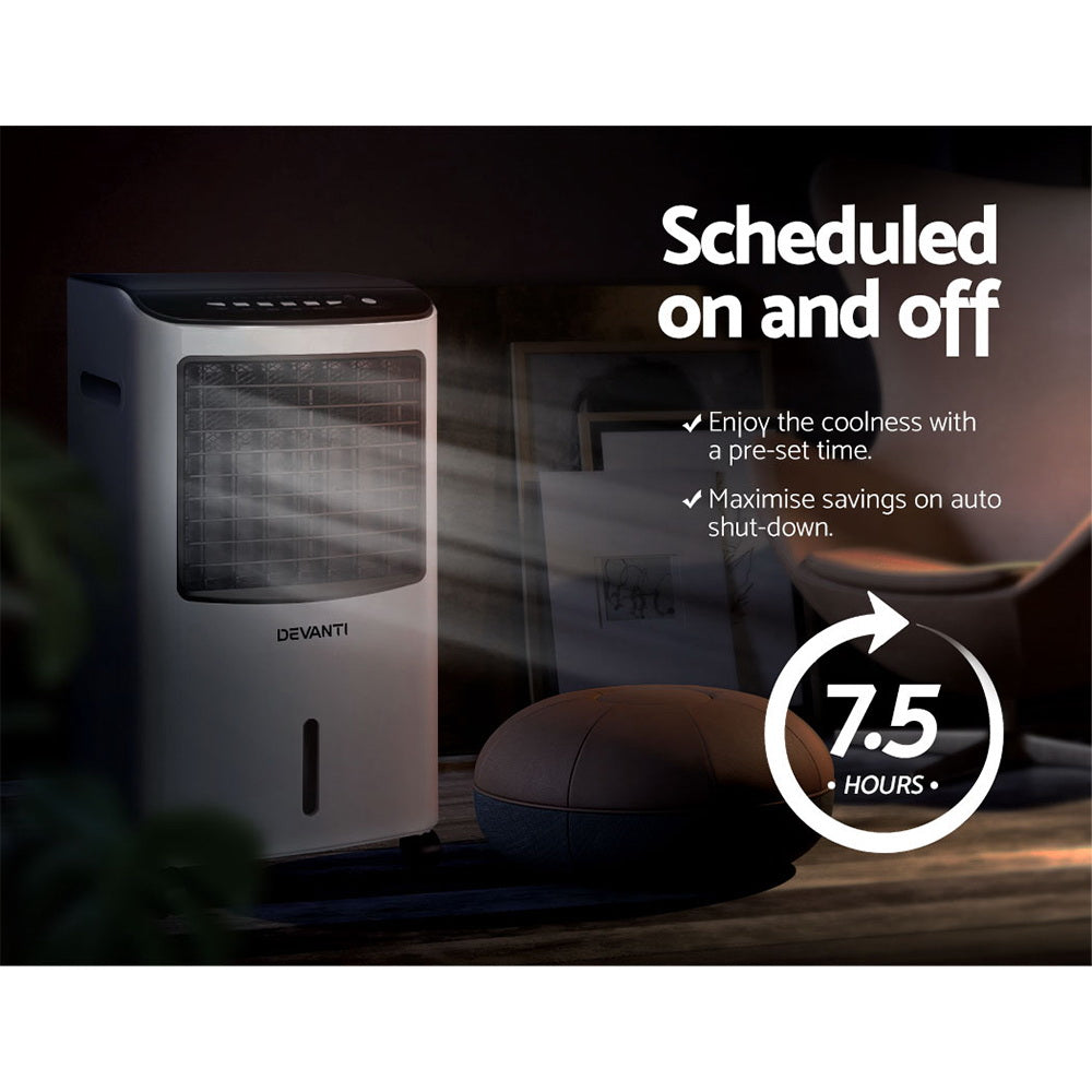 Devanti 8L Evaporative Air Cooler Black/White