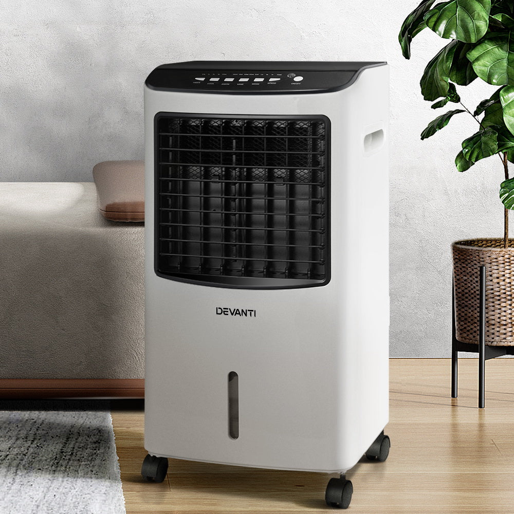 Devanti 8L Evaporative Air Cooler Black/White