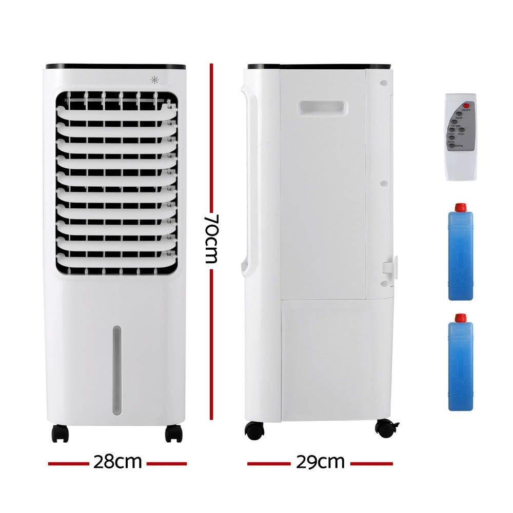 Devanti 12L Evaporative Air Cooler Humidifier Purifier White/Black