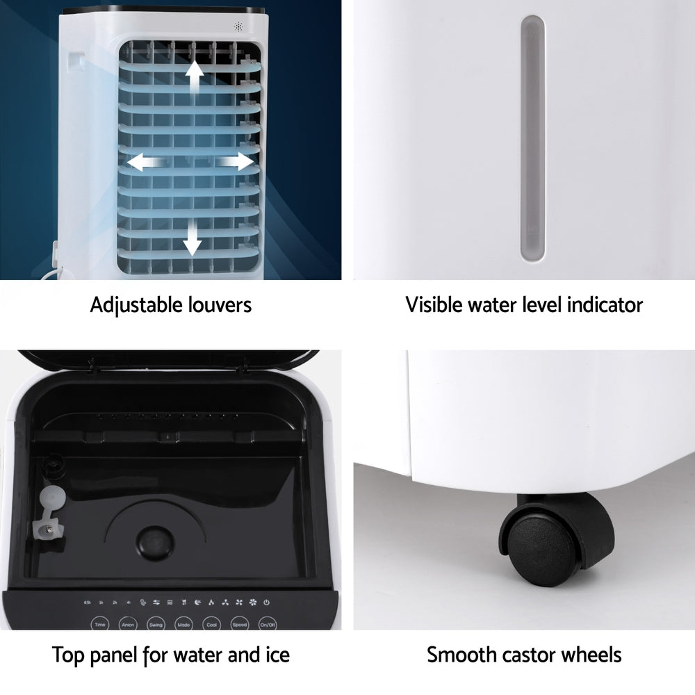 Devanti 12L Evaporative Air Cooler Humidifier Purifier White/Black