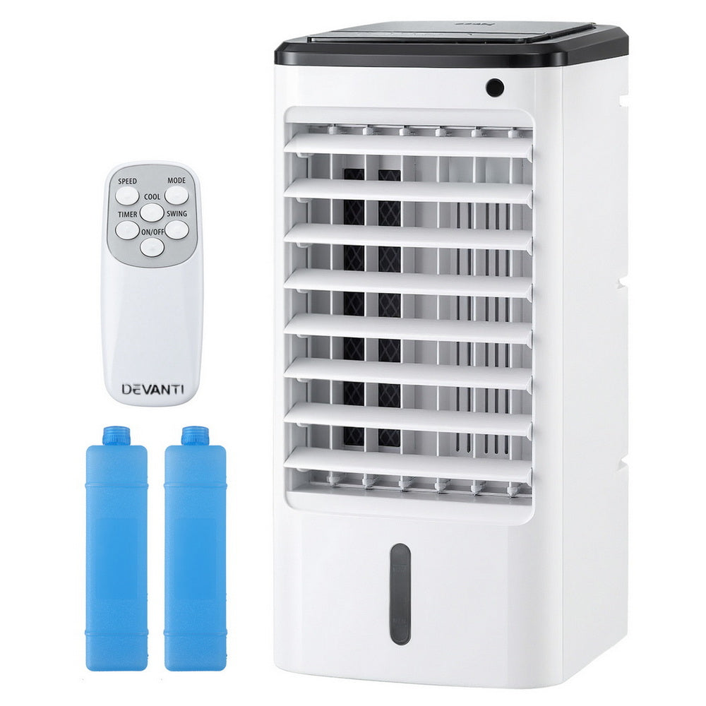 Devanti 4L Evaporative Air Cooler Remote Control White/Black