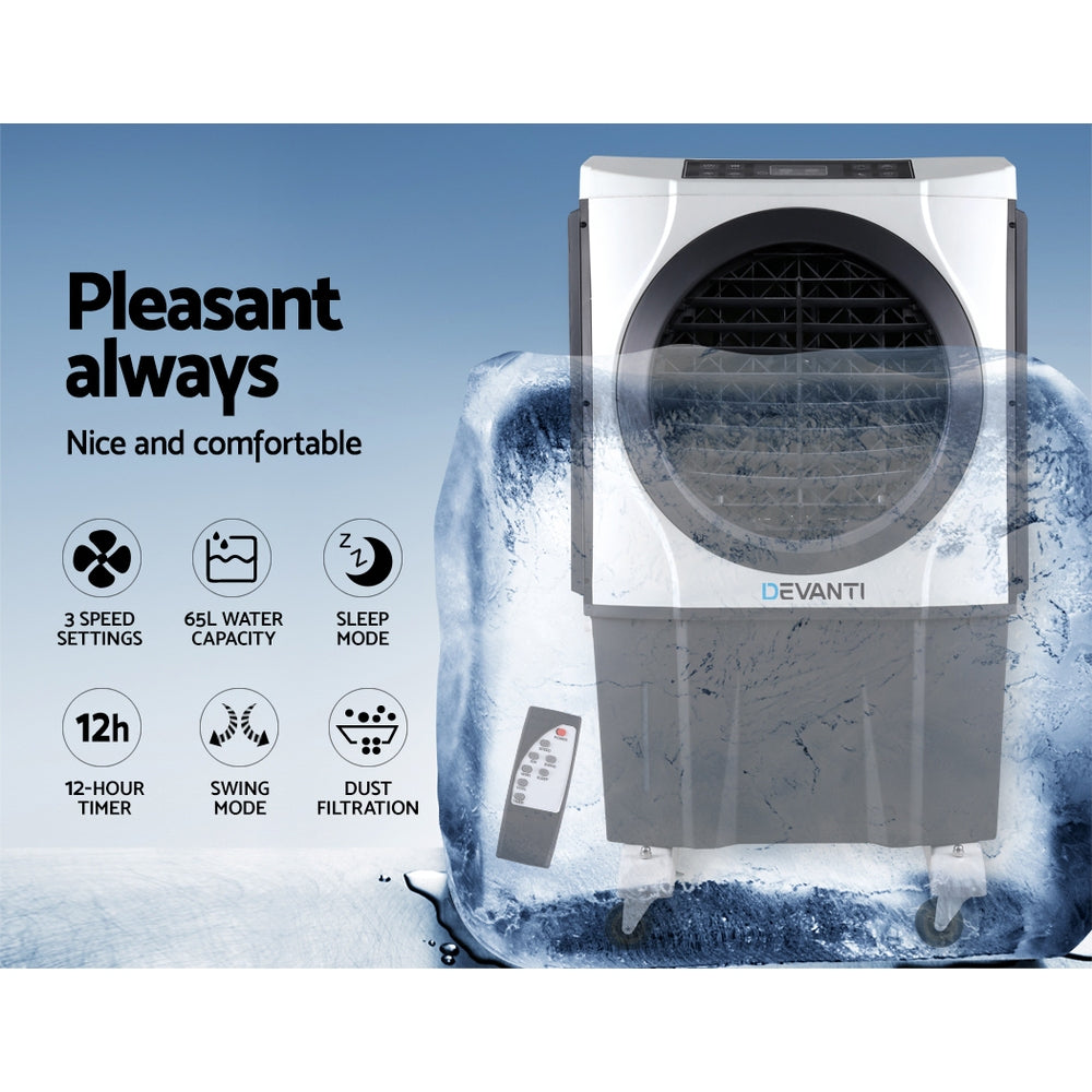 Devanti 60L Evaporative Air Cooler Conditioner Remote Control