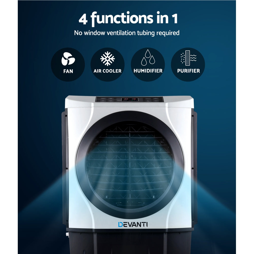Devanti 60L Evaporative Air Cooler Conditioner Remote Control