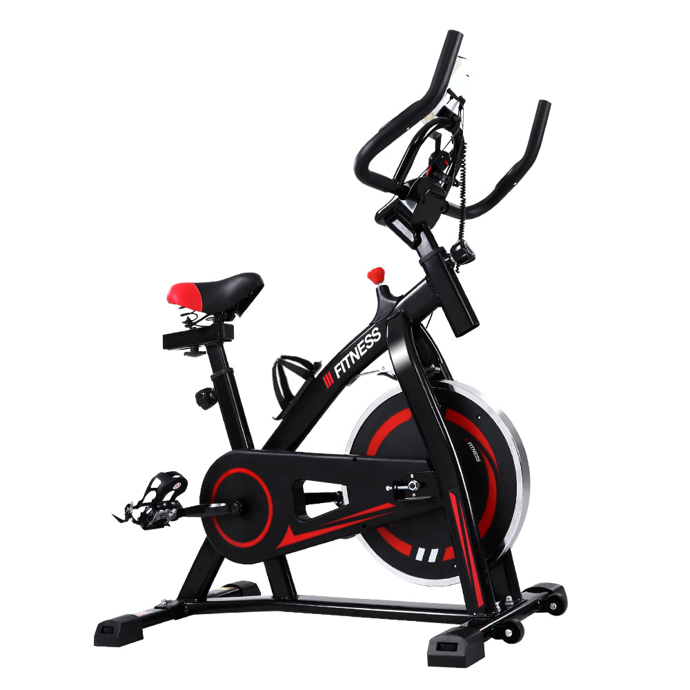 Flywheel Spin Exercise Bike Commercial Black Fitness Machine
