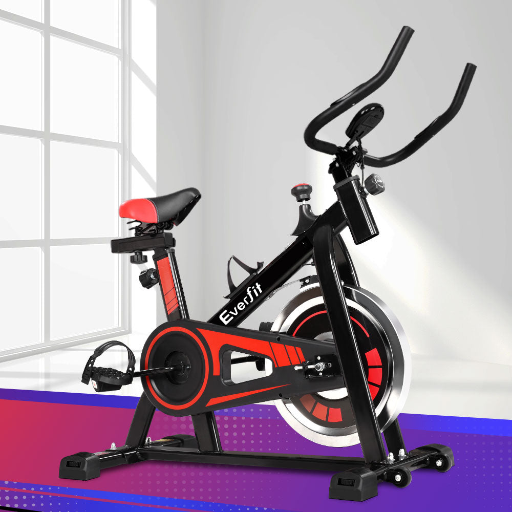 Everfit Home Gym Spin Bike 120kg Black