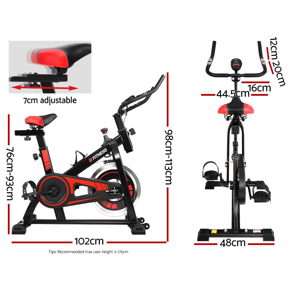 Everfit Home Gym Spin Bike 120kg Black