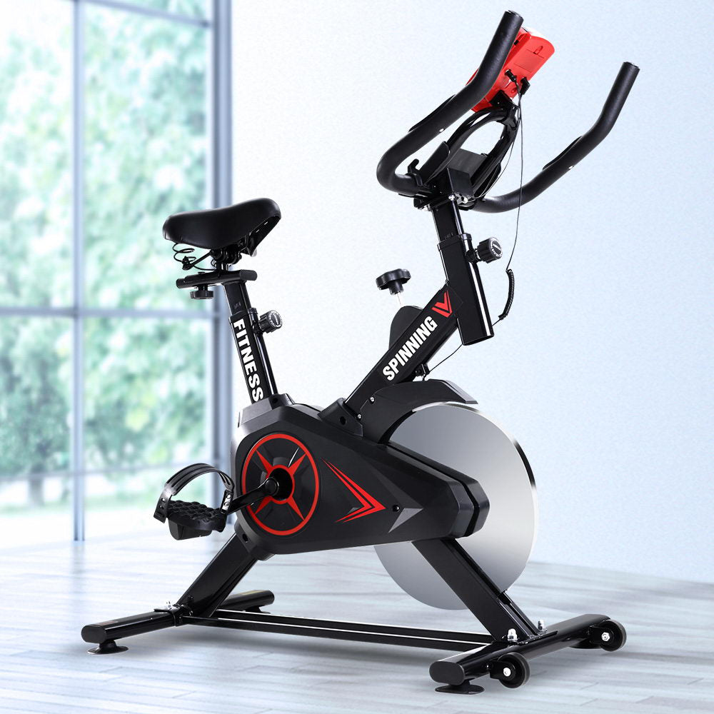 Everfit Spin Bike 6kg Flywheel Home Gym Fitness Machine Black