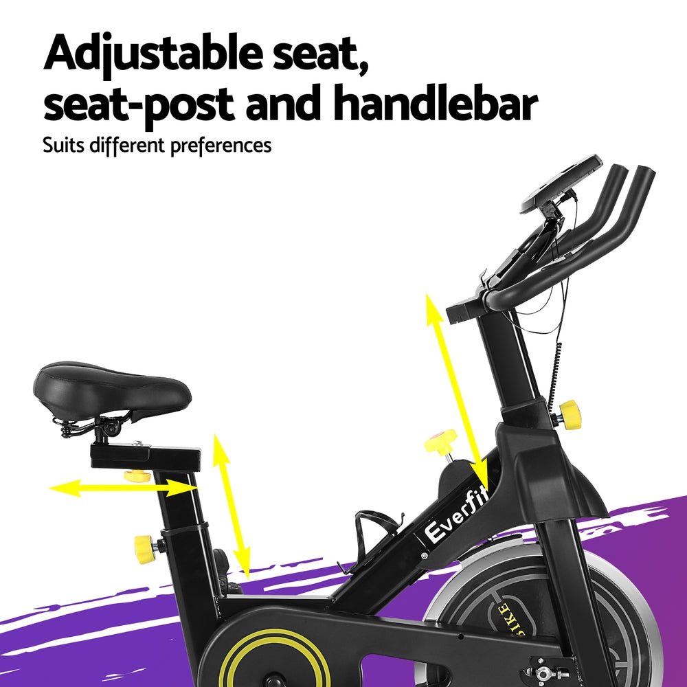 Everfit Spin Bike Cardio Gym Bluetooth Black