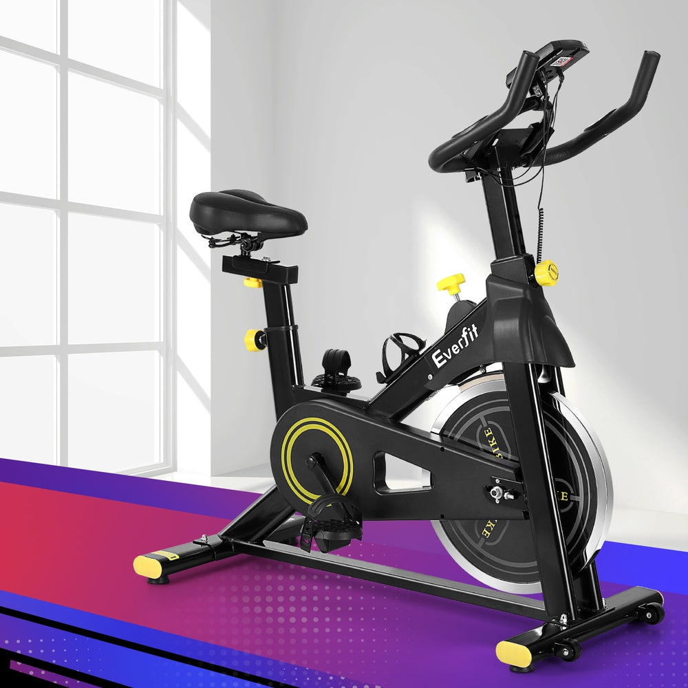 Everfit Spin Bike Cardio Gym Bluetooth Black