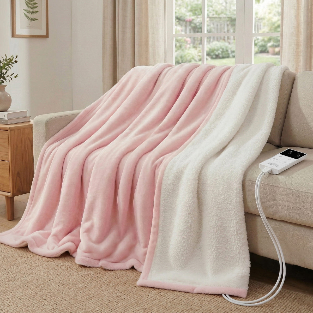 Giselle Electric Throw Rug Double Size 200x180cm Pink