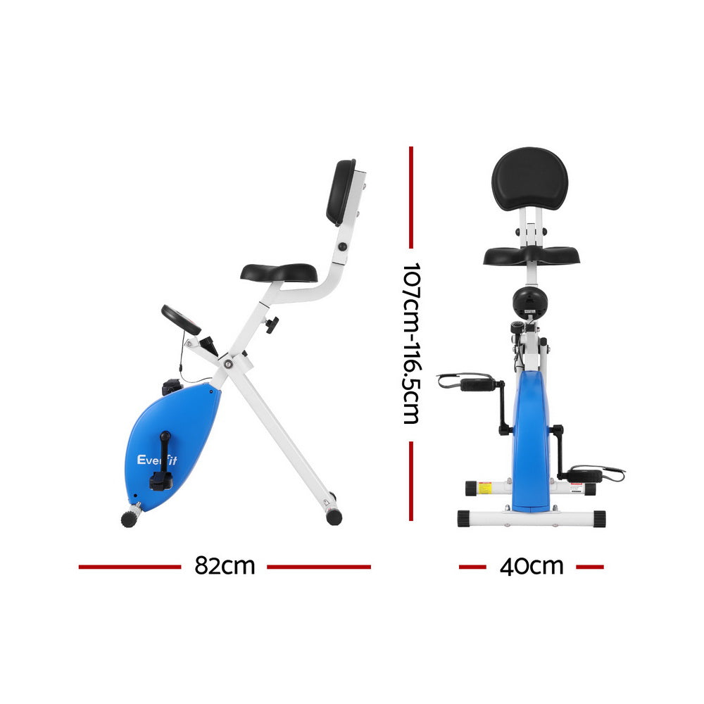 Everfit Folding X-Bike Magnetic Resistance Under Desk Exercise Bike 100kg Capacity