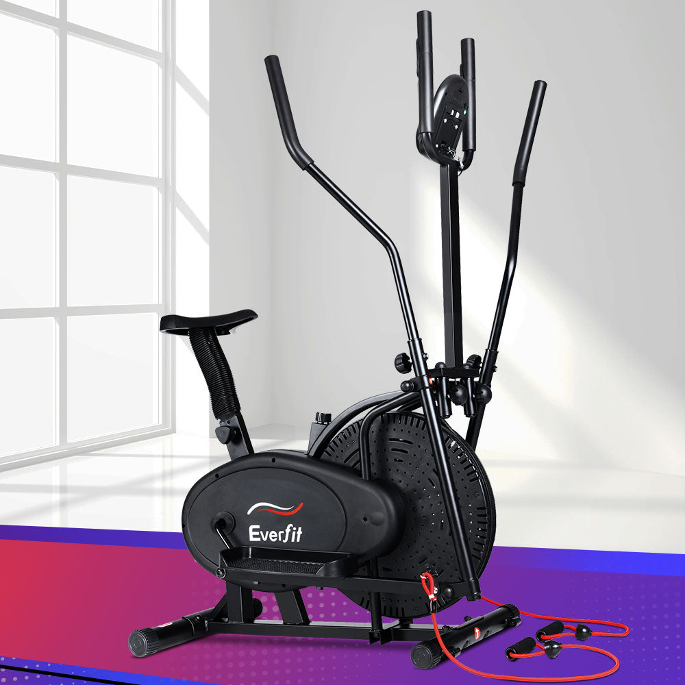 Everfit 5-in-1 Elliptical Cross Trainer Exercise Bike Black