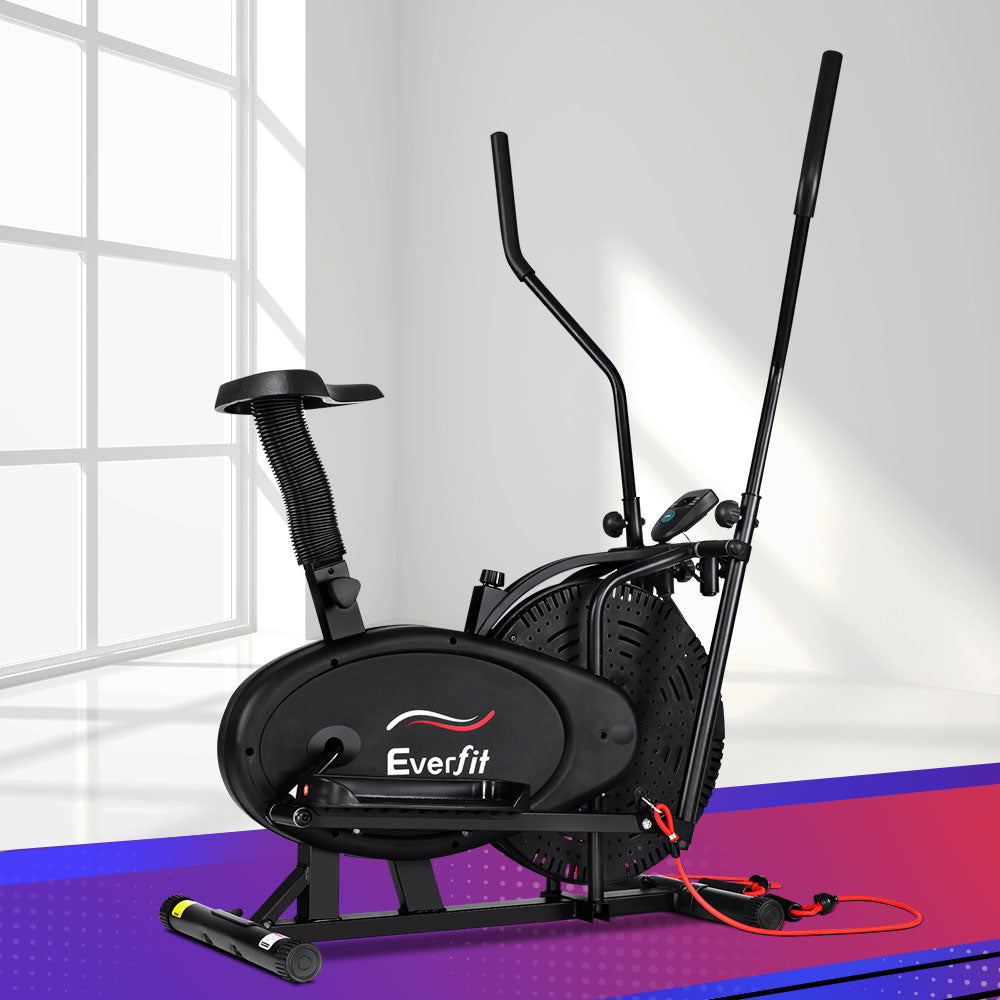 Everfit 4-in-1 Elliptical Cross Trainer Exercise Bike Black