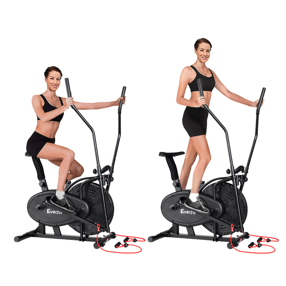 Everfit 4-in-1 Elliptical Cross Trainer Exercise Bike Black