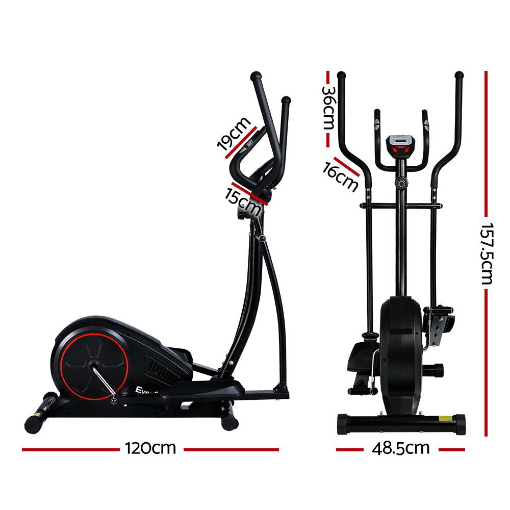 Everfit Elliptical Cross Trainer Exercise Bike LCD Black