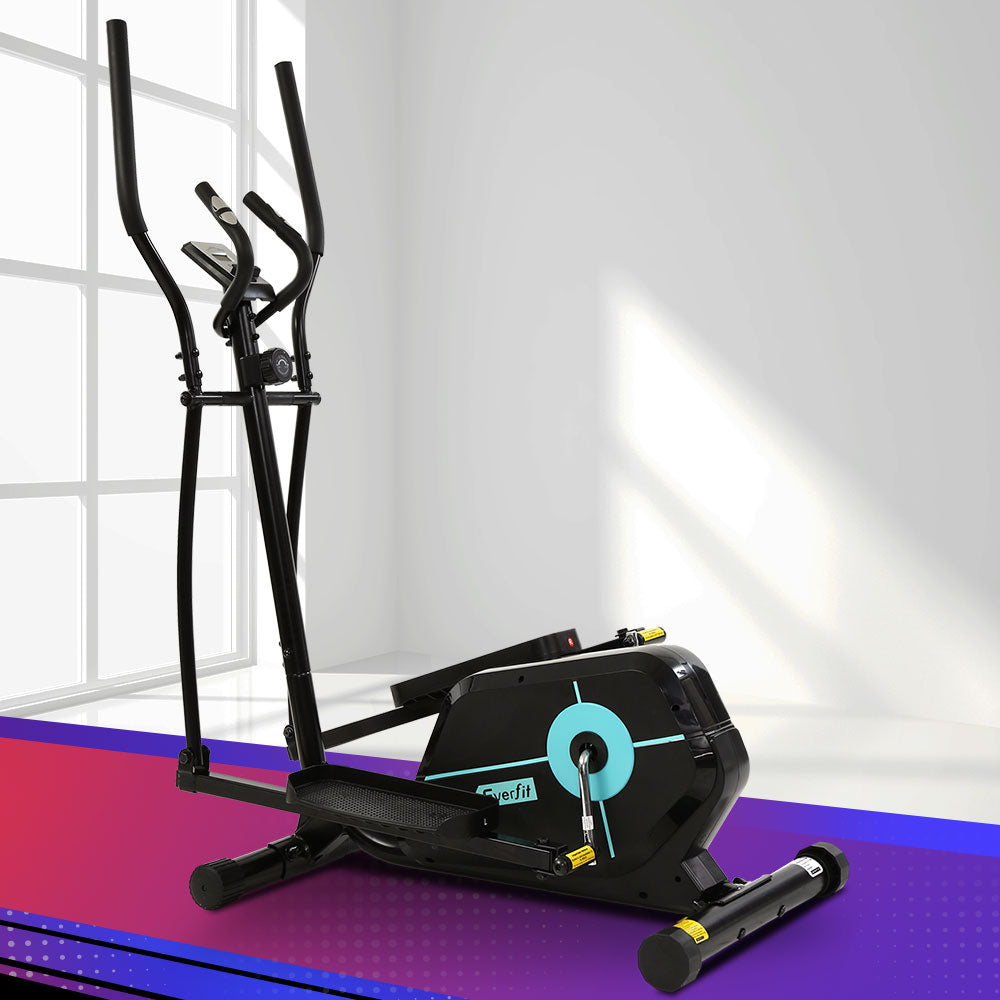 Everfit Elliptical Cross Trainer Magnetic Black Home Gym Fitness Machine