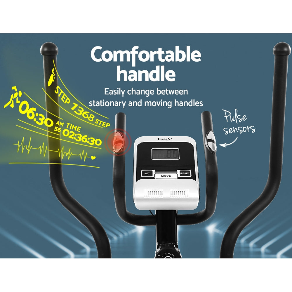 Everfit 100kg Elliptical Cross Trainer Exercise Bike Black