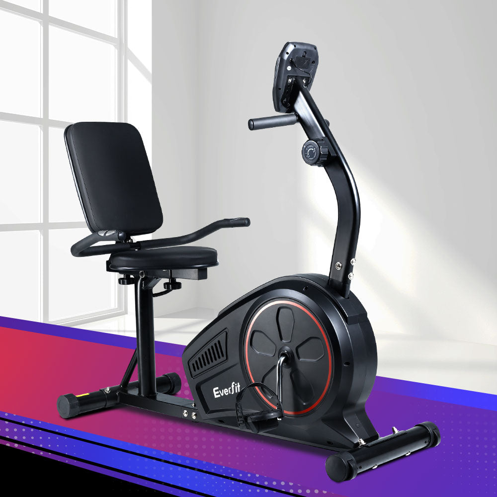 Everfit Recumbent Exercise Bike Magnetic 8-Level Black