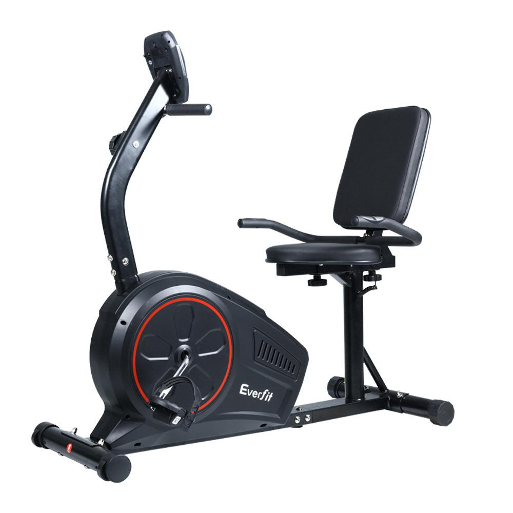 Everfit Recumbent Exercise Bike Magnetic 8-Level Black
