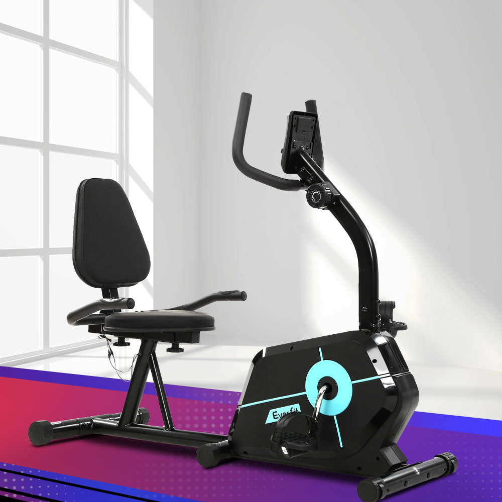Everfit 120kg Recumbent Exercise Bike Magnetic Black