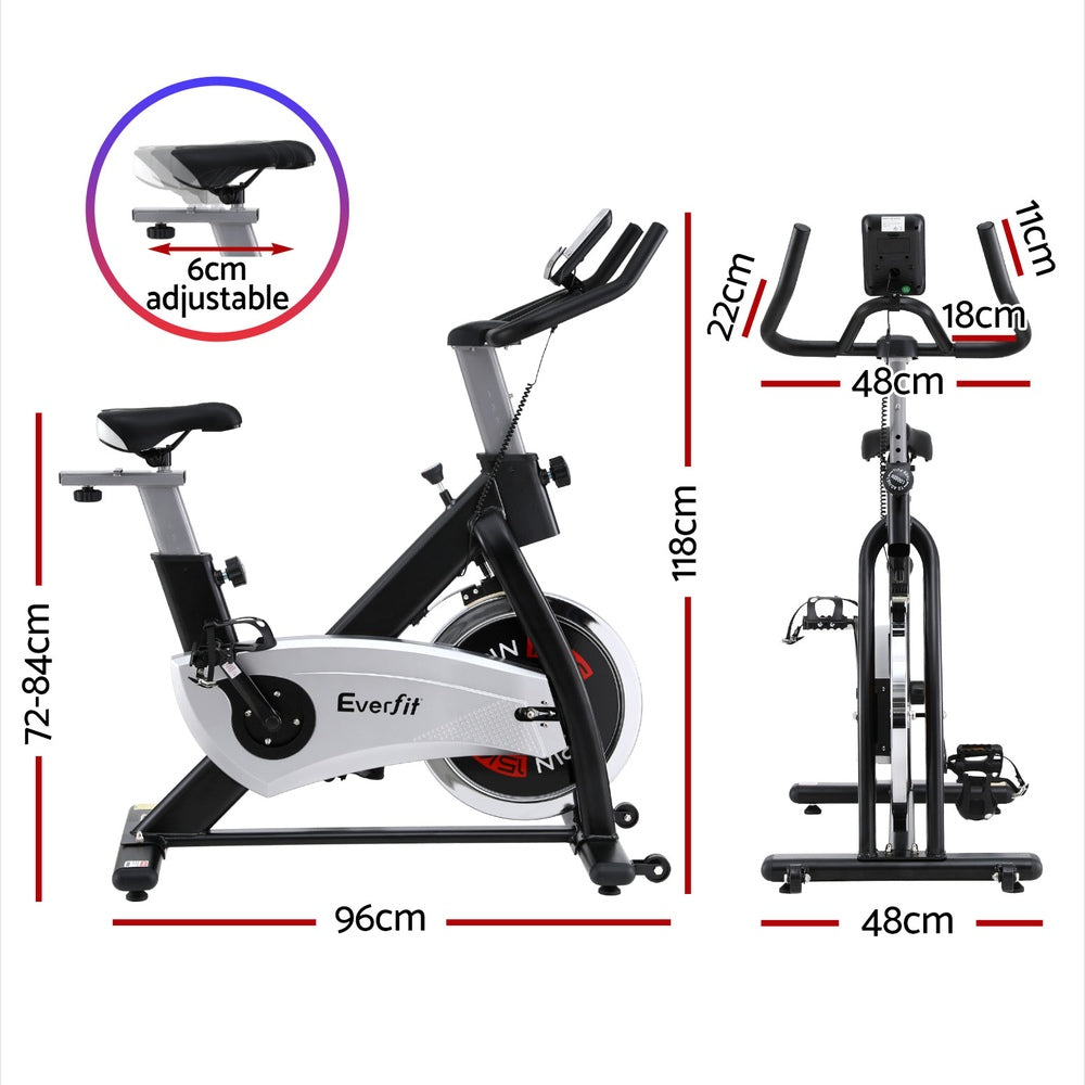 Everfit 15kg Flywheel Spin Bike Home Gym Fitness 120kg Capacity