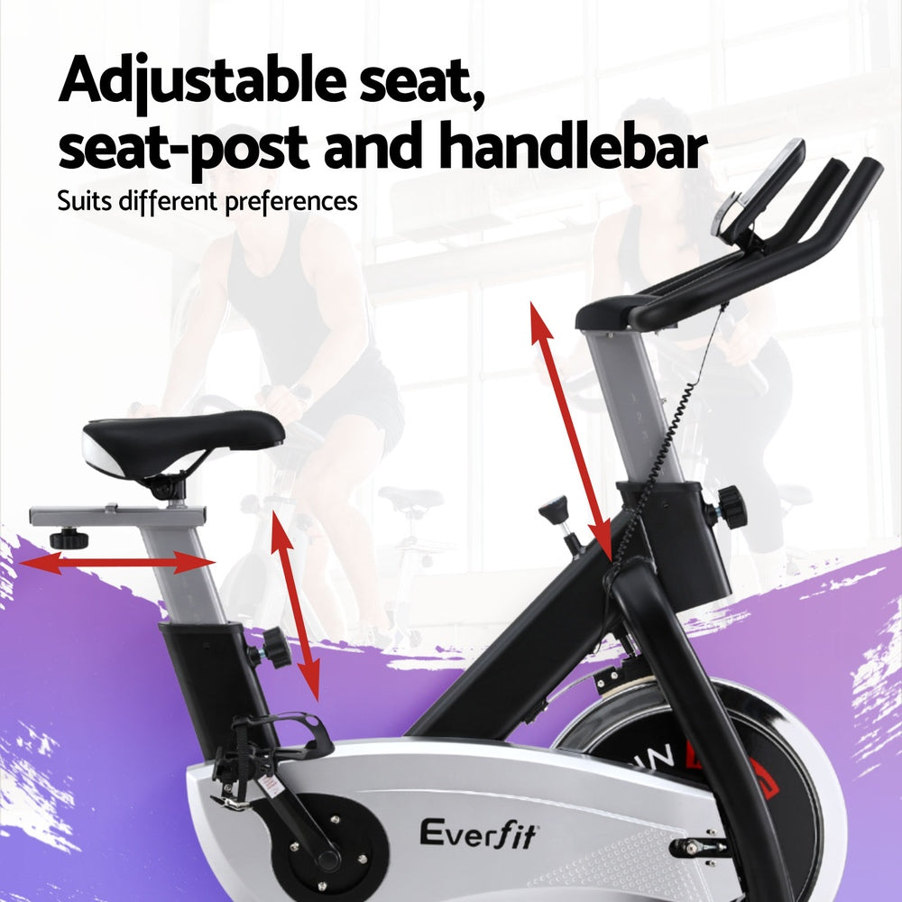 Everfit 15kg Flywheel Spin Bike Home Gym Fitness 120kg Capacity