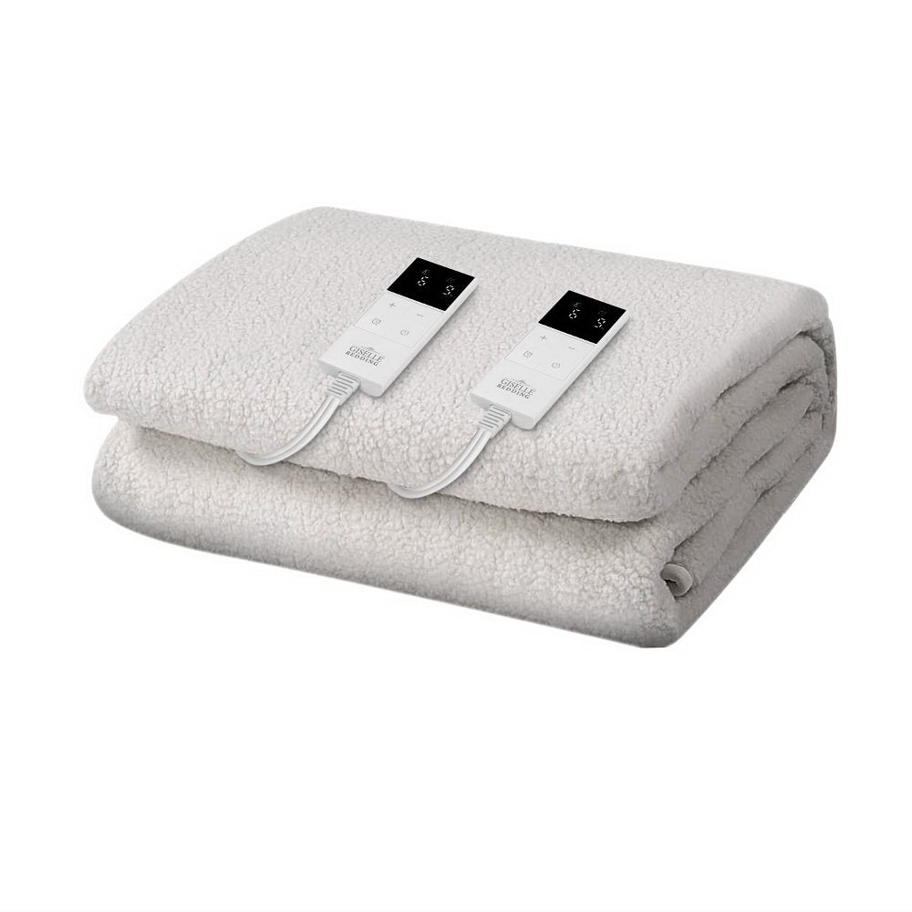 Giselle King Electric Blanket Fleecy Underlay White