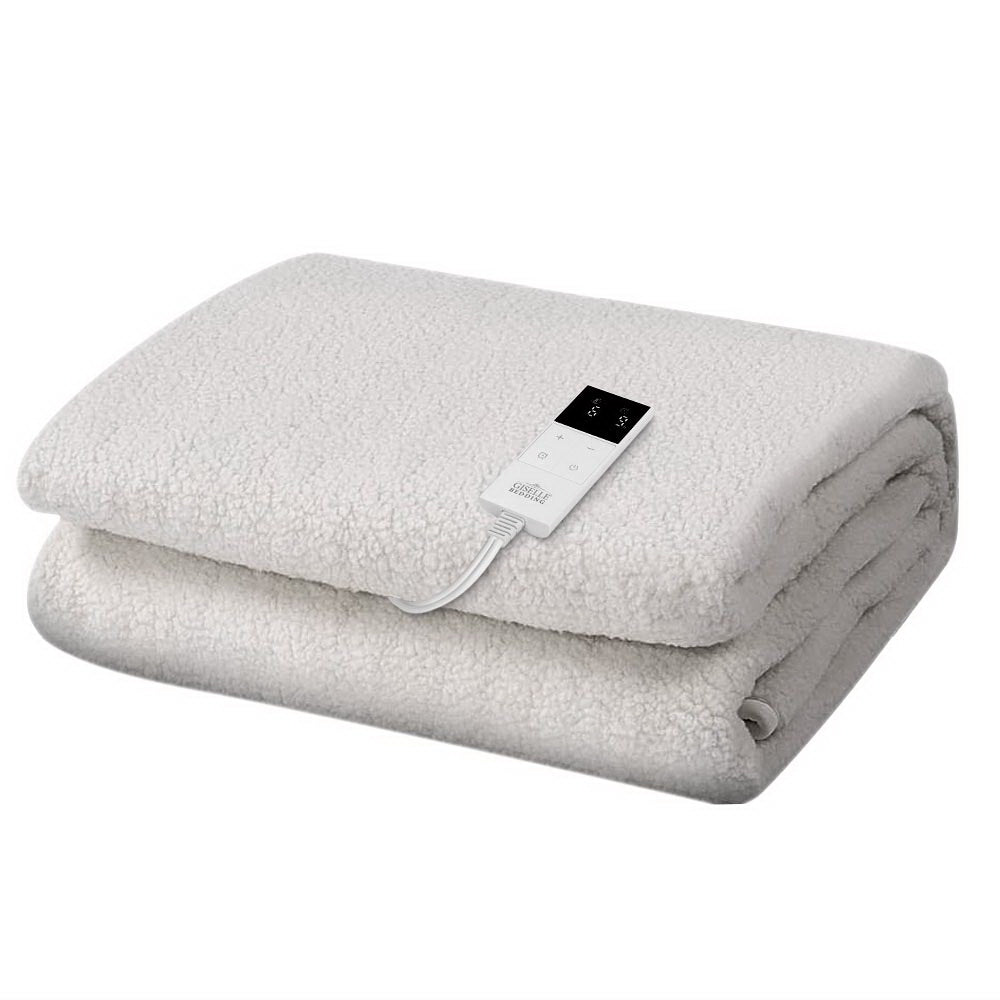 Giselle Single Electric Blanket Fleecy White
