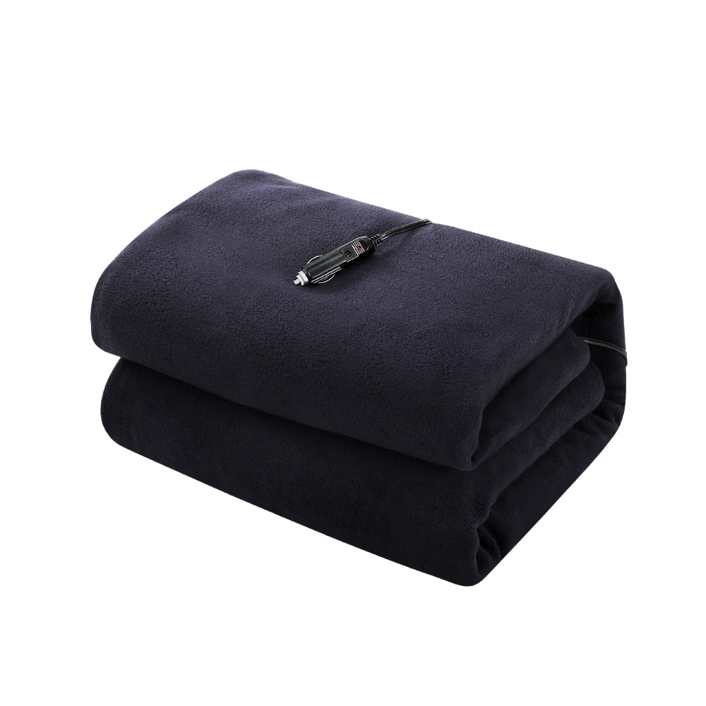 Giselle Electric Heated Travel Blanket 12V DC Navy Blue