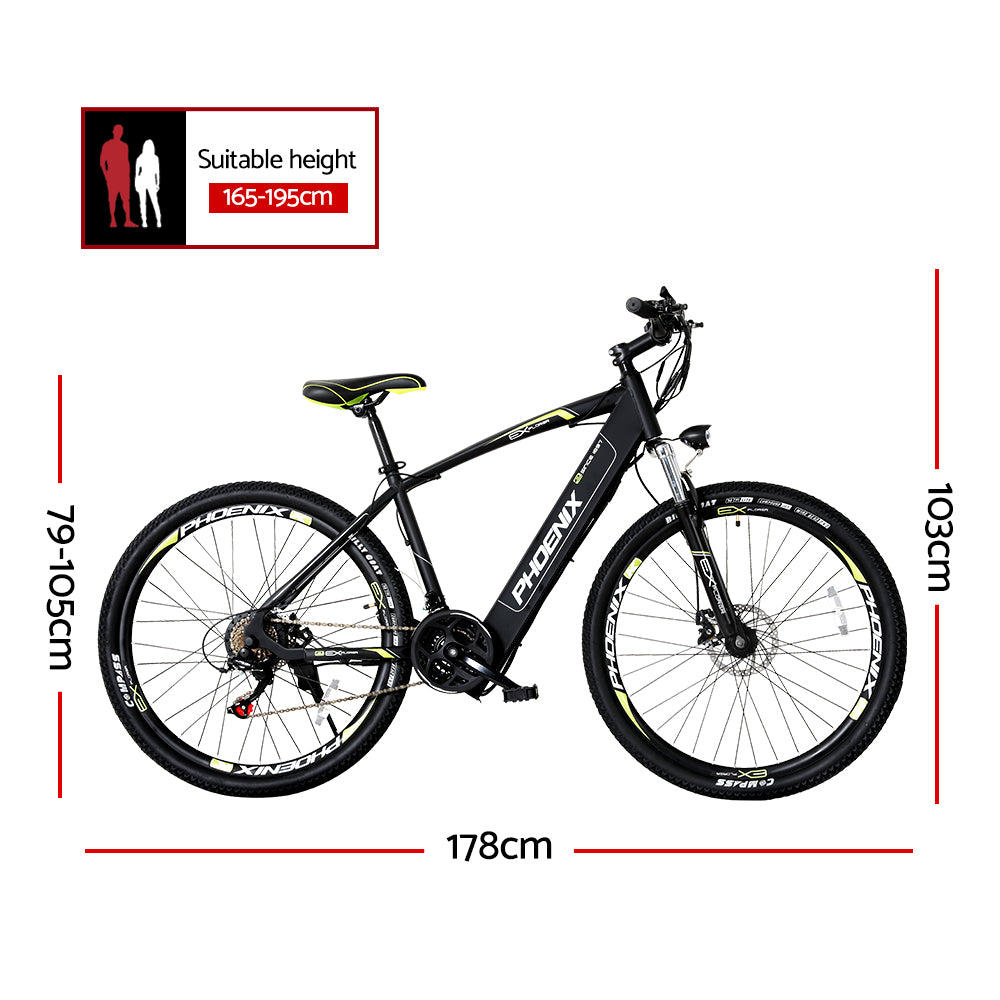 Phoenix 27.5" Electric Mountain Bike Built-in Battery Shimano Gears