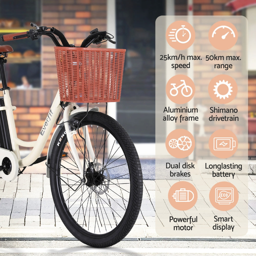 Everfit 26" Electric City Bike Commuter eBike Blue/White
