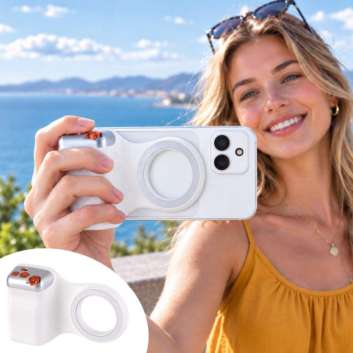 Devanti Magnetic Phone Camera Grip with Bluetooth Remote
