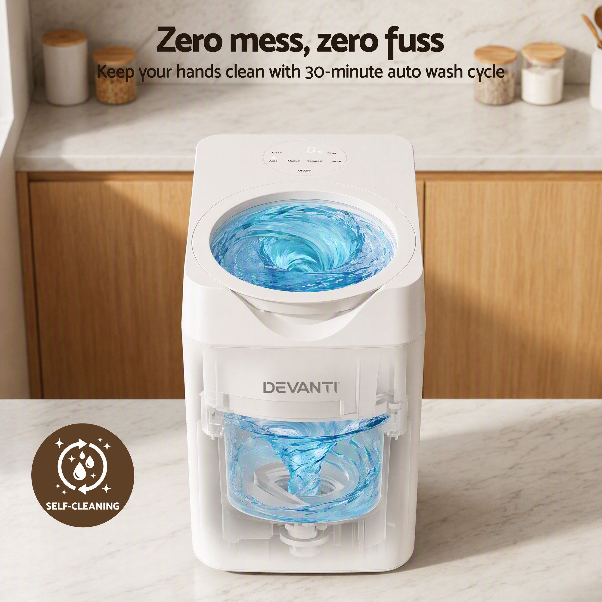 Devanti 4.5L Electric Composter Smart Compost Bin Kitchen Food Waste Recycler
