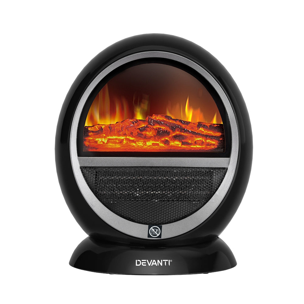 Devanti 1500W Electric Fireplace Heater Freestanding Black