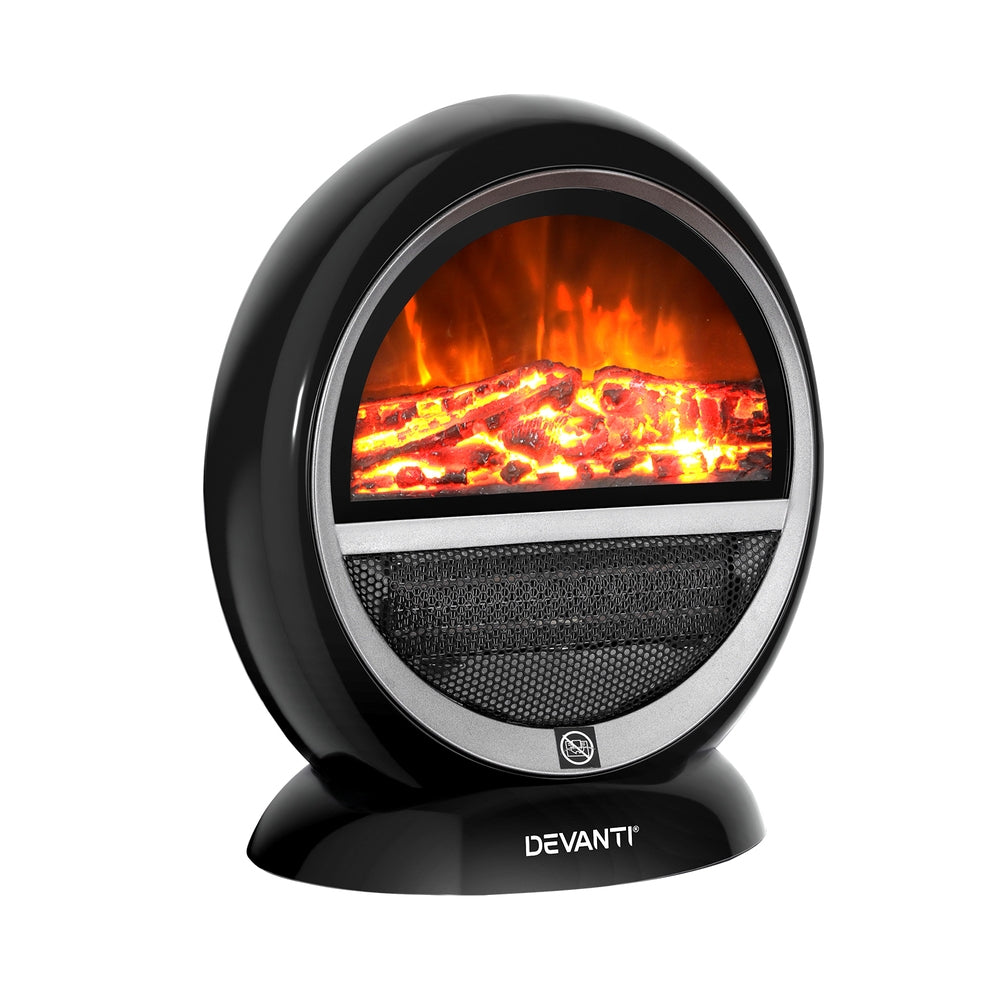 Devanti 1500W Electric Fireplace Heater Freestanding Black