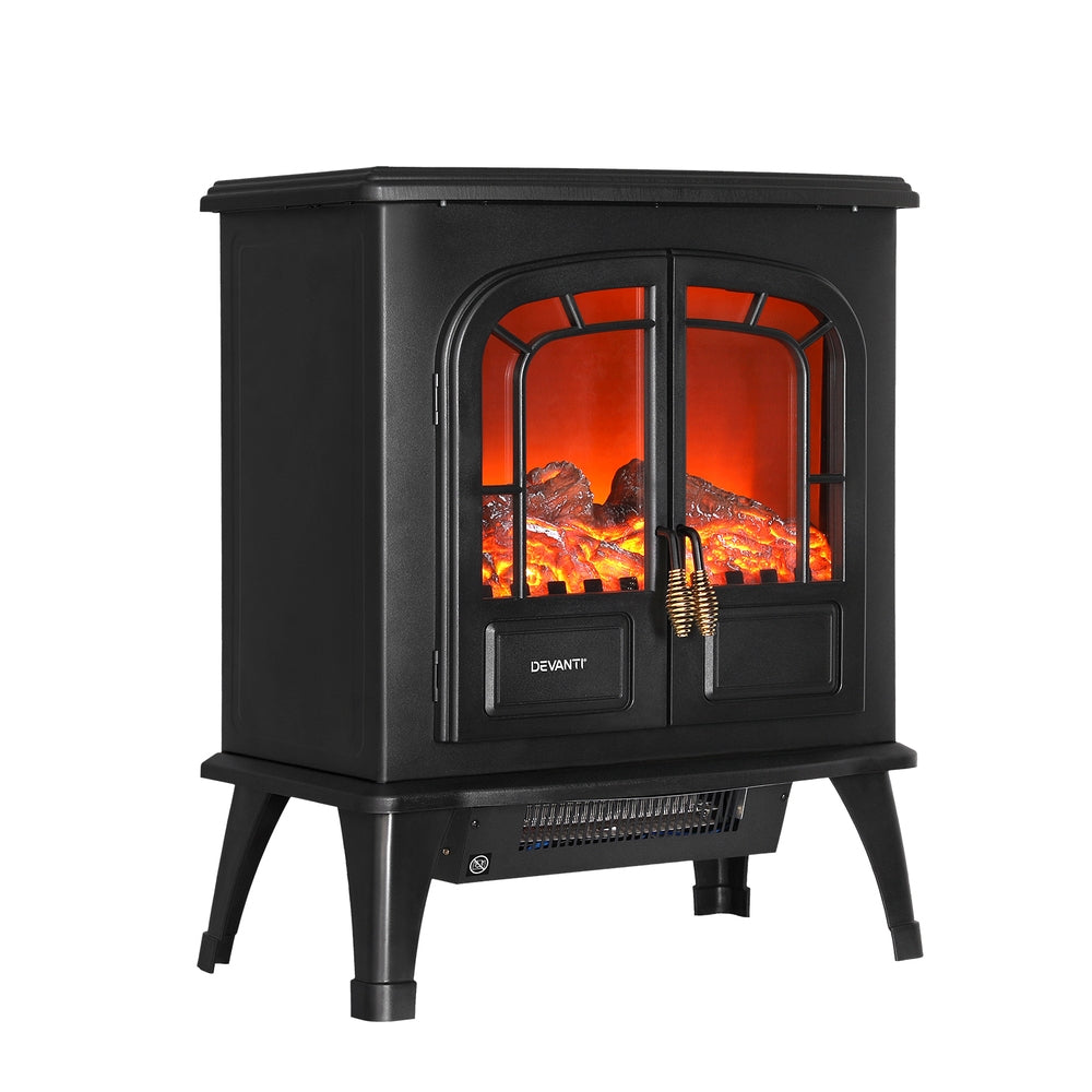 Devanti 2000W Electric Fireplace Heater Black