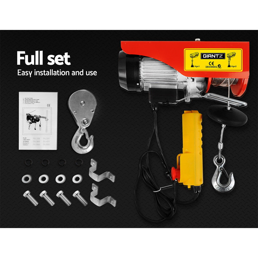 Giantz 600KG Electric Hoist Winch 18M Cable Remote Chain Lifting