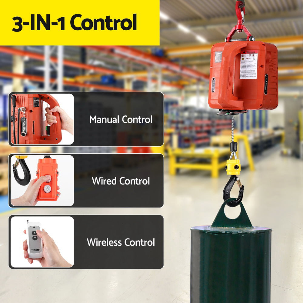 Giantz 500KG Electric Hoist Wired/Wireless Remote Control