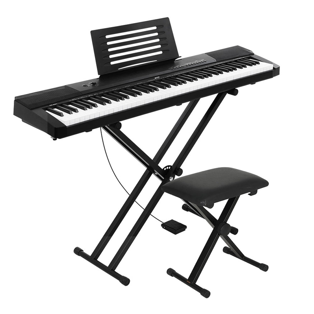 Alpha 88-Key Electronic Piano Keyboard Digital Electric w/ Stand Stool Pedal