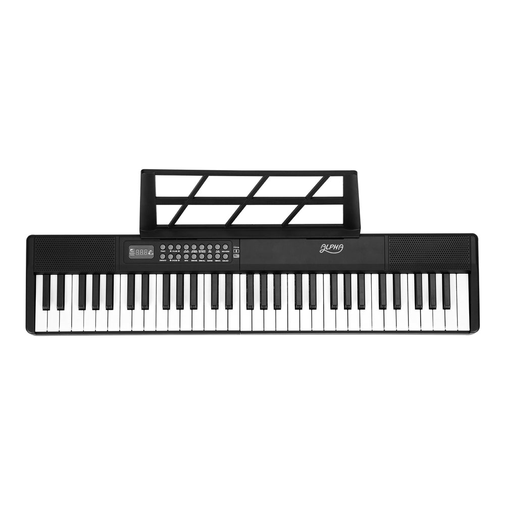 Alpha 61-Key Foldable Electronic Piano Keyboard Black w/ Carry Bag