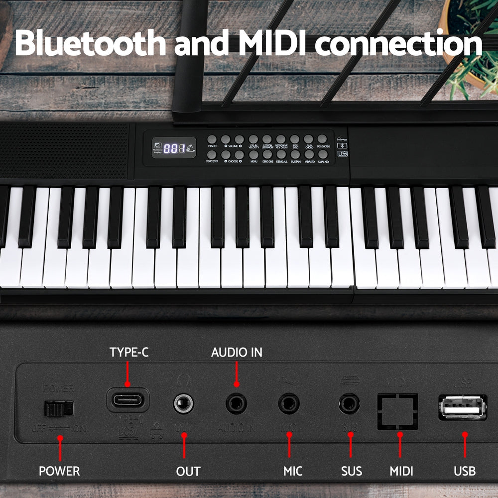Alpha 61-Key Foldable Electronic Piano Keyboard Black w/ Carry Bag