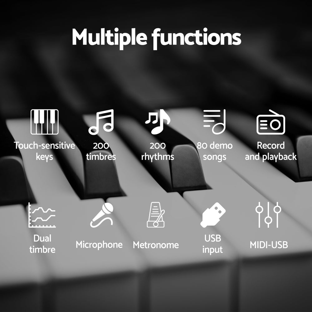 Alpha 61-Key Foldable Electronic Piano Keyboard Black w/ Carry Bag
