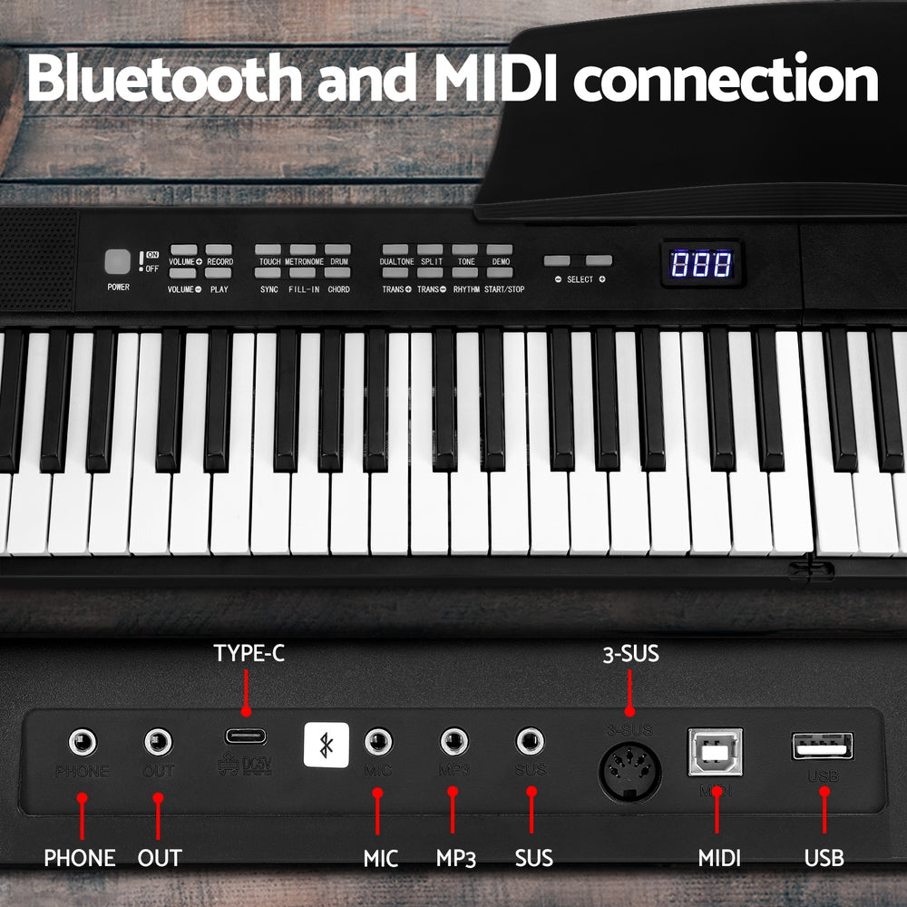 Alpha 88-Key Foldable Electronic Piano Keyboard Black
