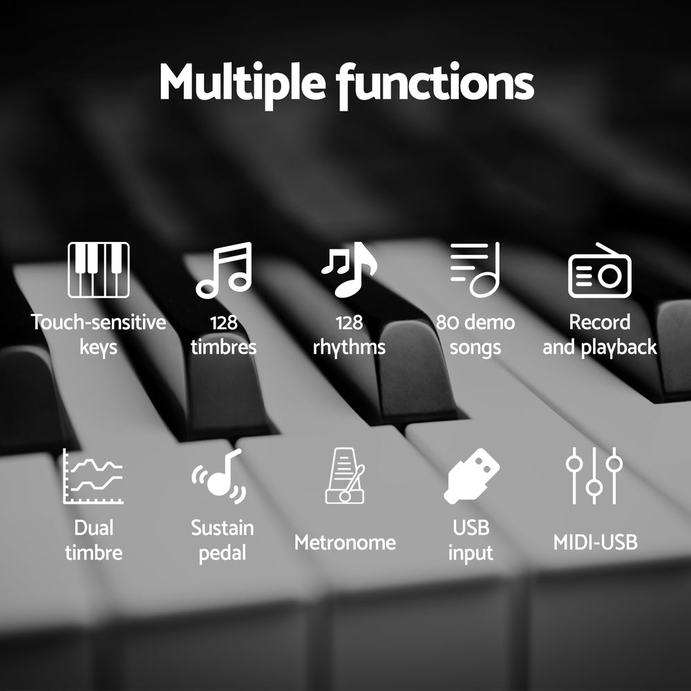 Alpha 88-Key Foldable Electronic Piano Keyboard Black
