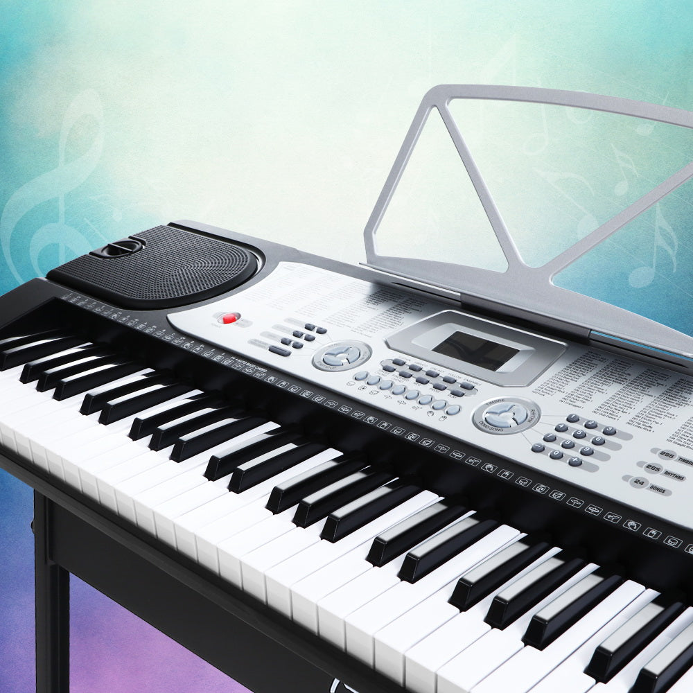 Alpha 61-Key Electronic Piano Keyboard Beginner Silver w/ Stand