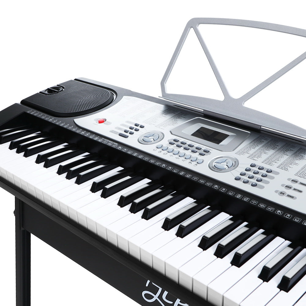 Alpha 61-Key Electronic Piano Keyboard Beginner Silver w/ Stand
